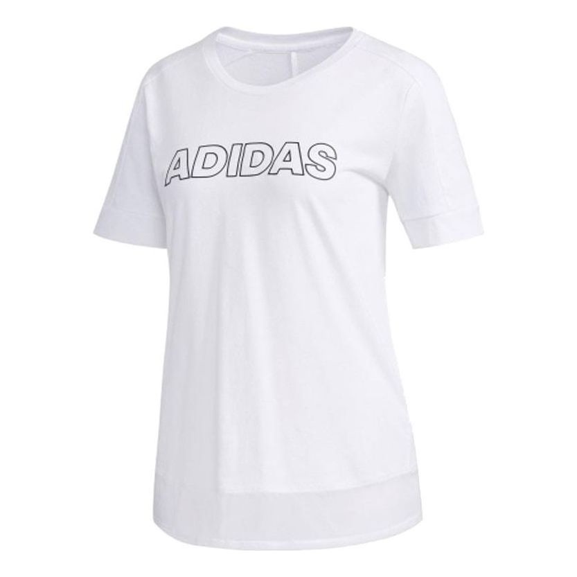 adidas Letter Printed T-Shirt 'White' DY8649 - 1