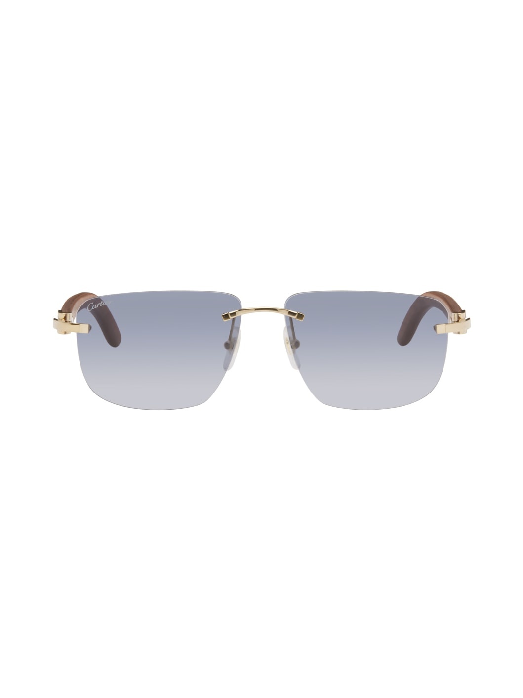 Brown & Gold Square Sunglasses - 1