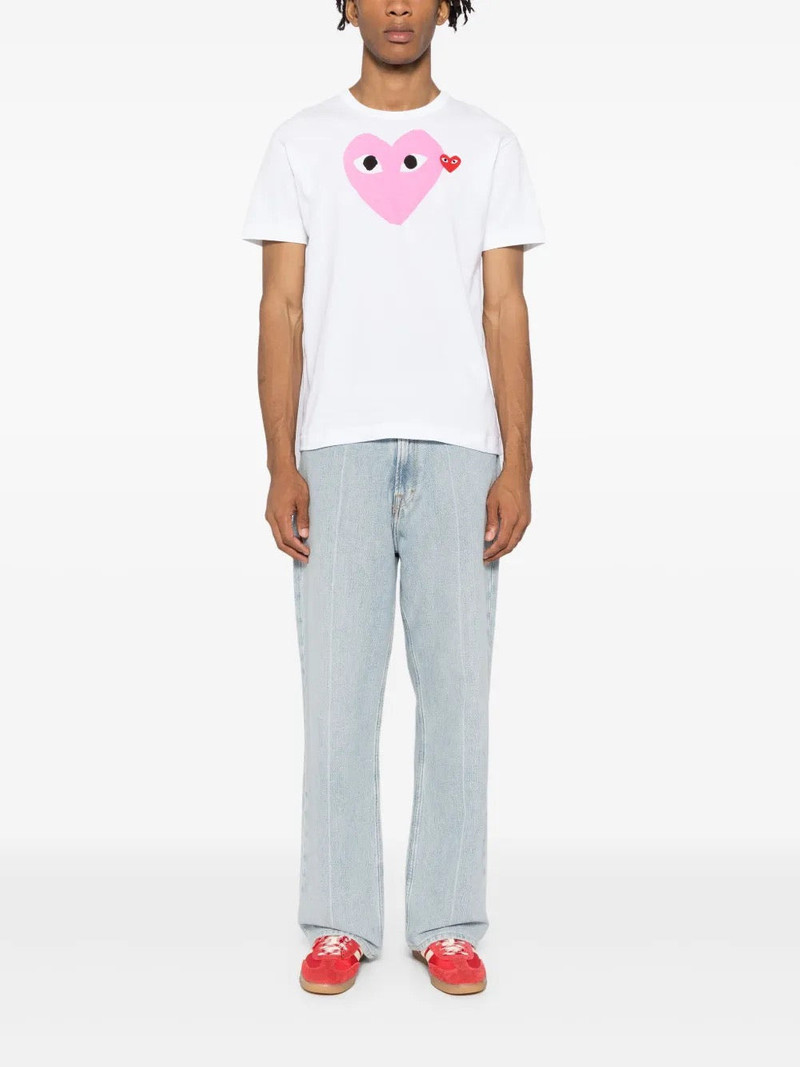 Comme des Garçons PLAY UNISEX SHORT SLEEVE TEE BIG PINK HEART - WHITE outlook
