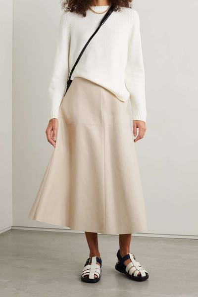 Loro Piana Alabama leather midi skirt outlook