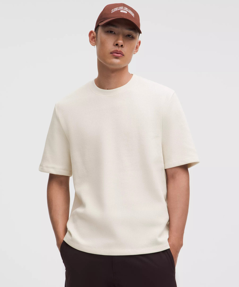 Cotton-Blend Waffle Knit Short-Sleeve Shirt 1