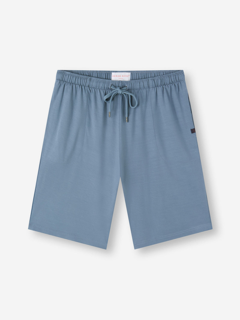 Derek Rose Men's Lounge Shorts Basel Micro Modal Stretch Storm Blue outlook