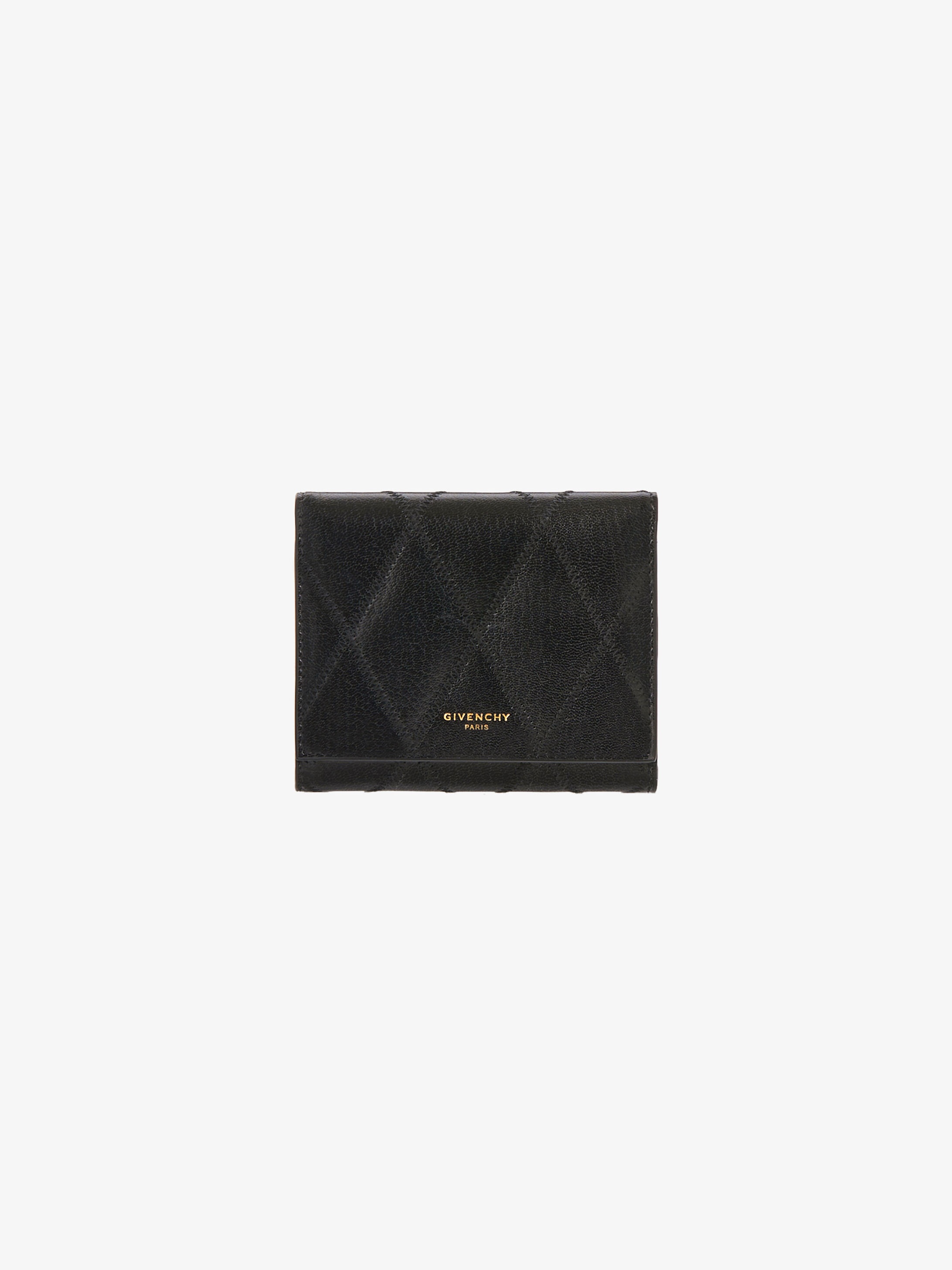 Tri-fold wallet in diamond quilted leather - 1