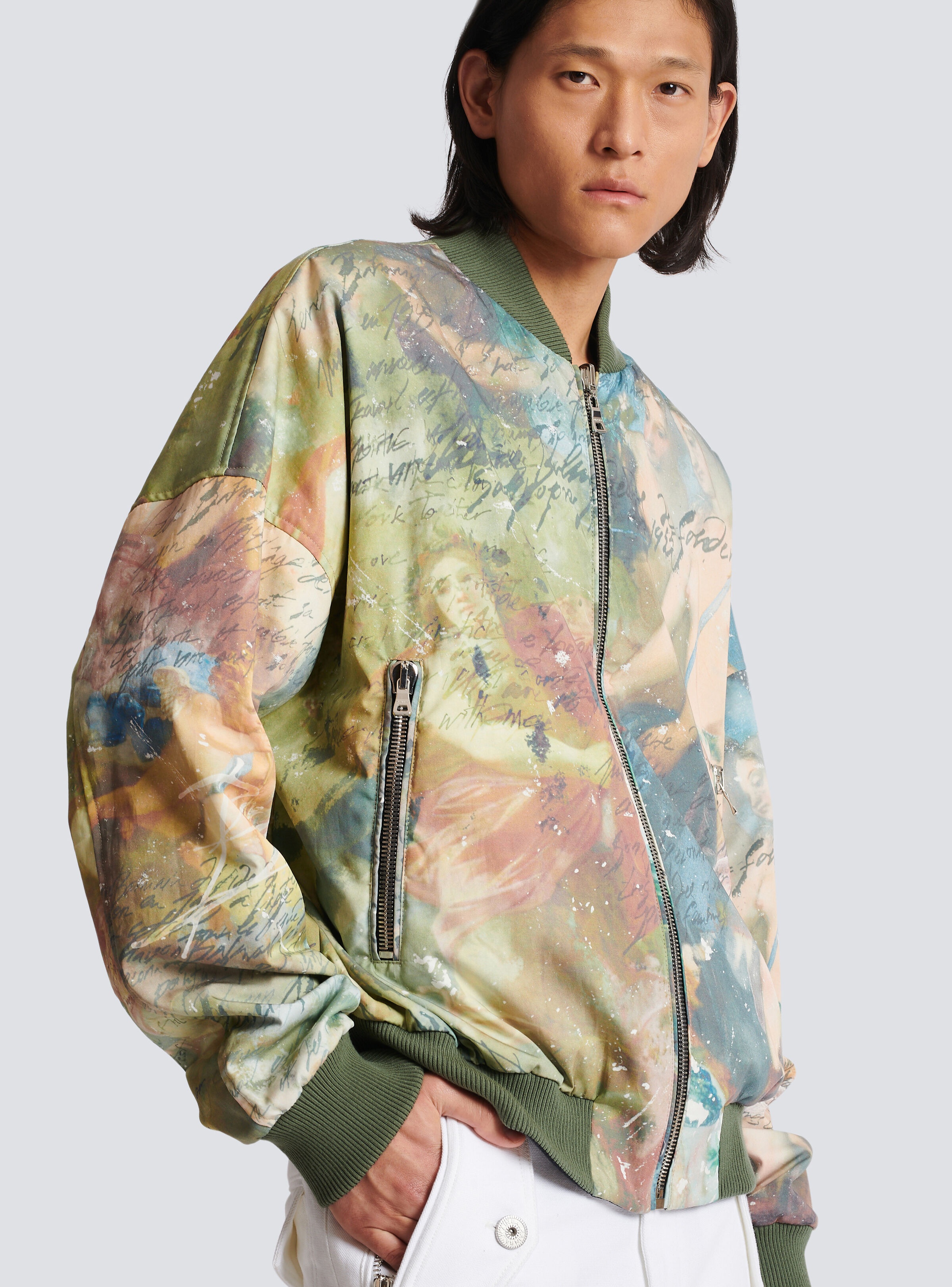 Sky print reversible bomber jacket - 7