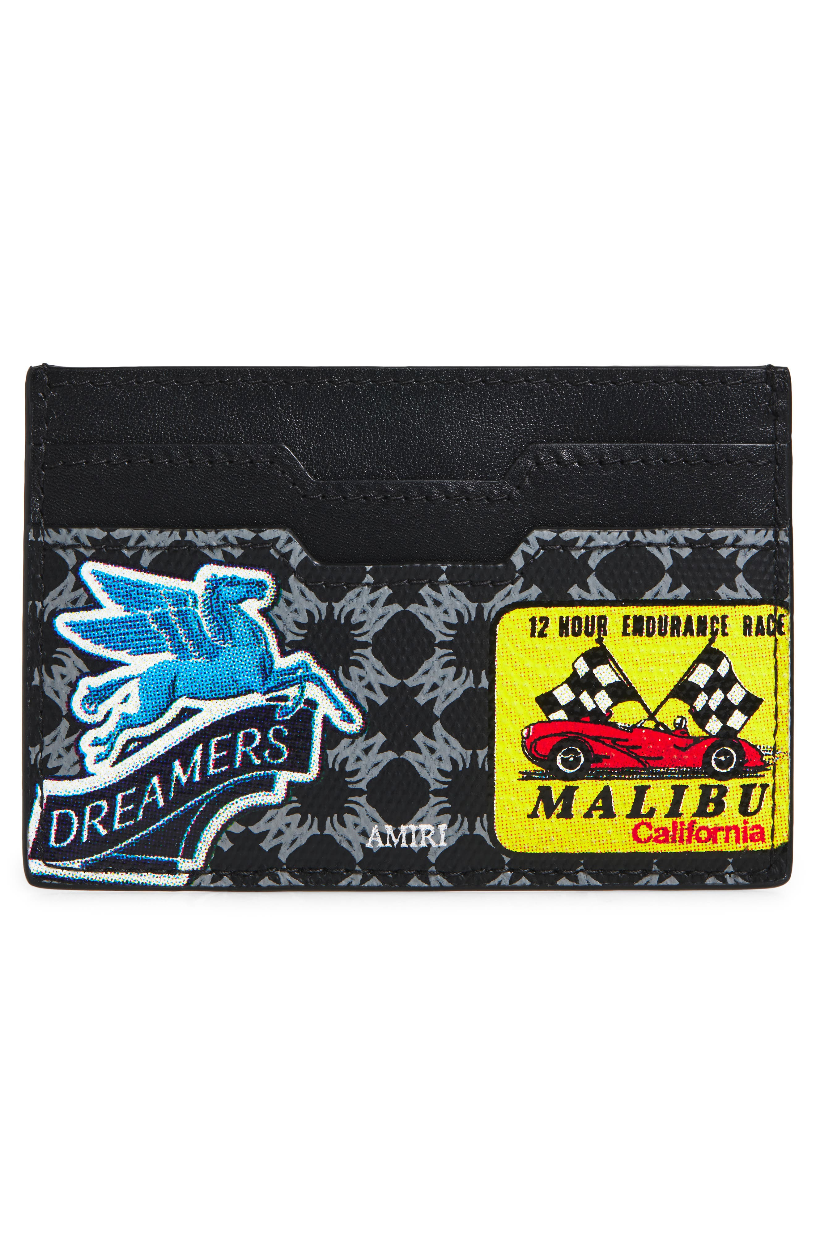 AMIRI Station Patch Coated Canvas Card Holder in Black at Nordstrom - 2