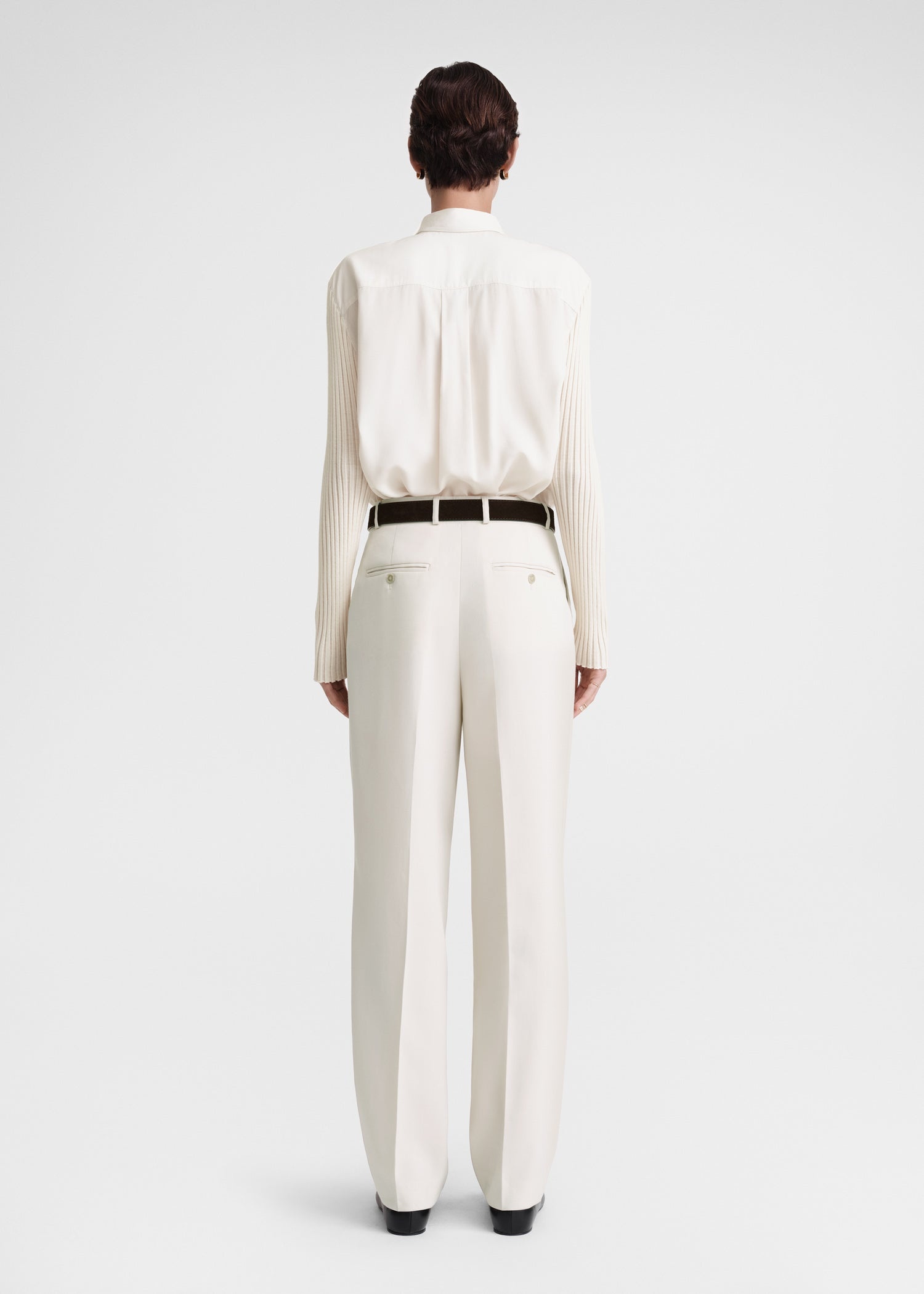 Double-pleated tailored trousers snow - 4