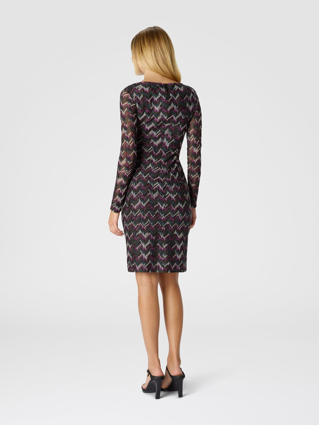 Midi Dress with Boat Neck - 3
