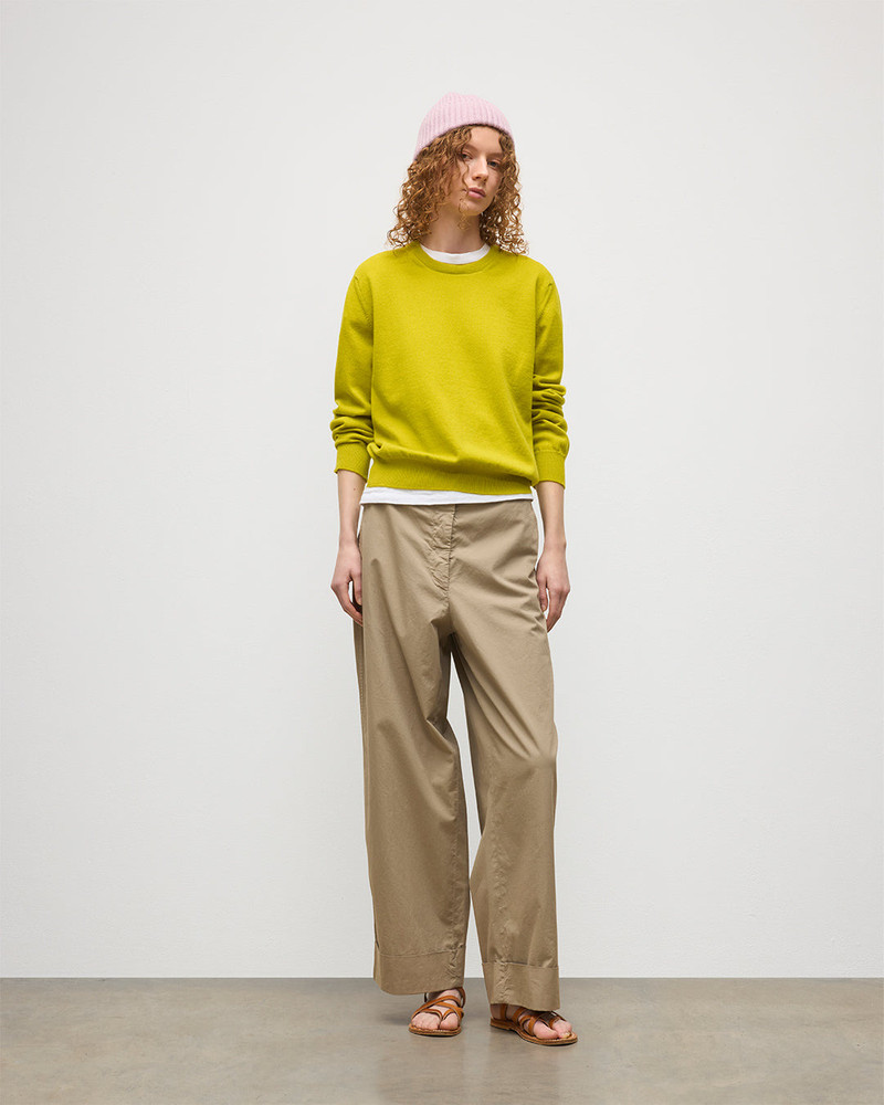 Johnstons of Elgin Lunan Yellow Classic Crew Jumper outlook