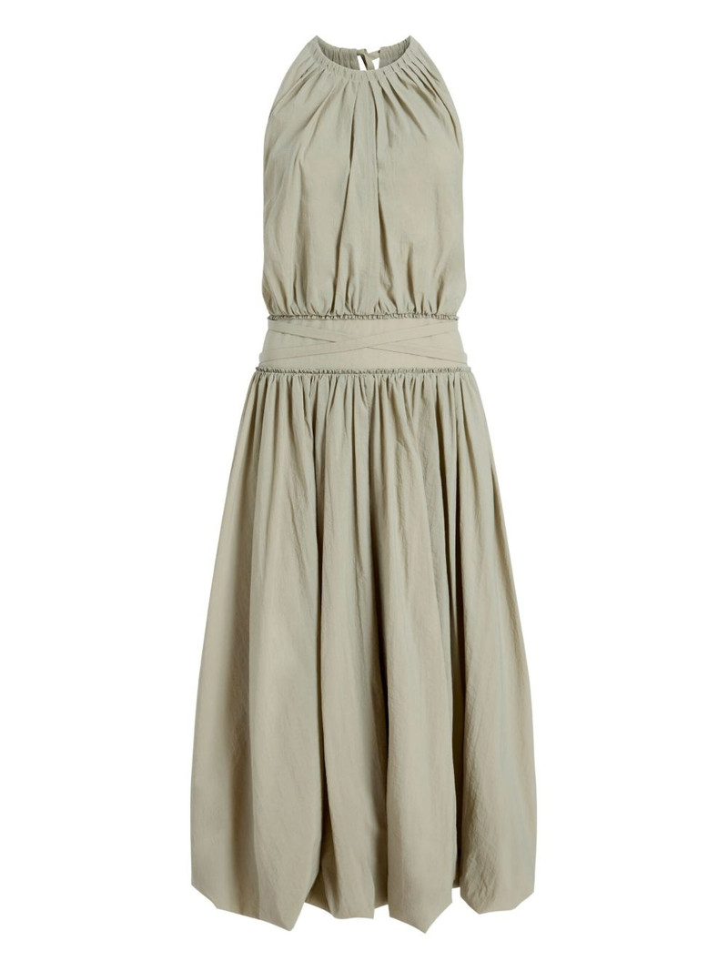 gathered halterneck midi dress 1
