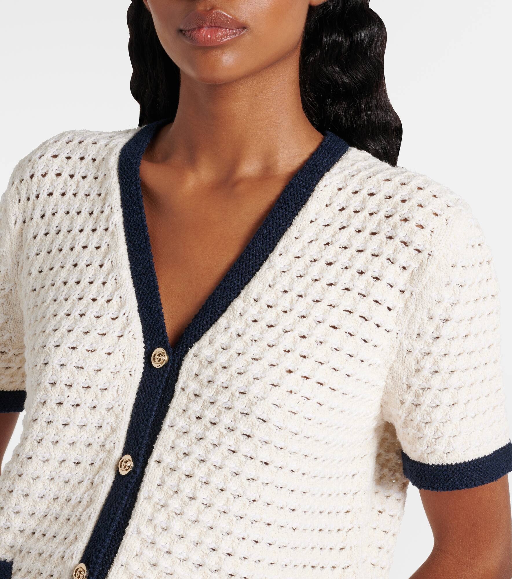 Crochet cotton-blend cardigan - 4