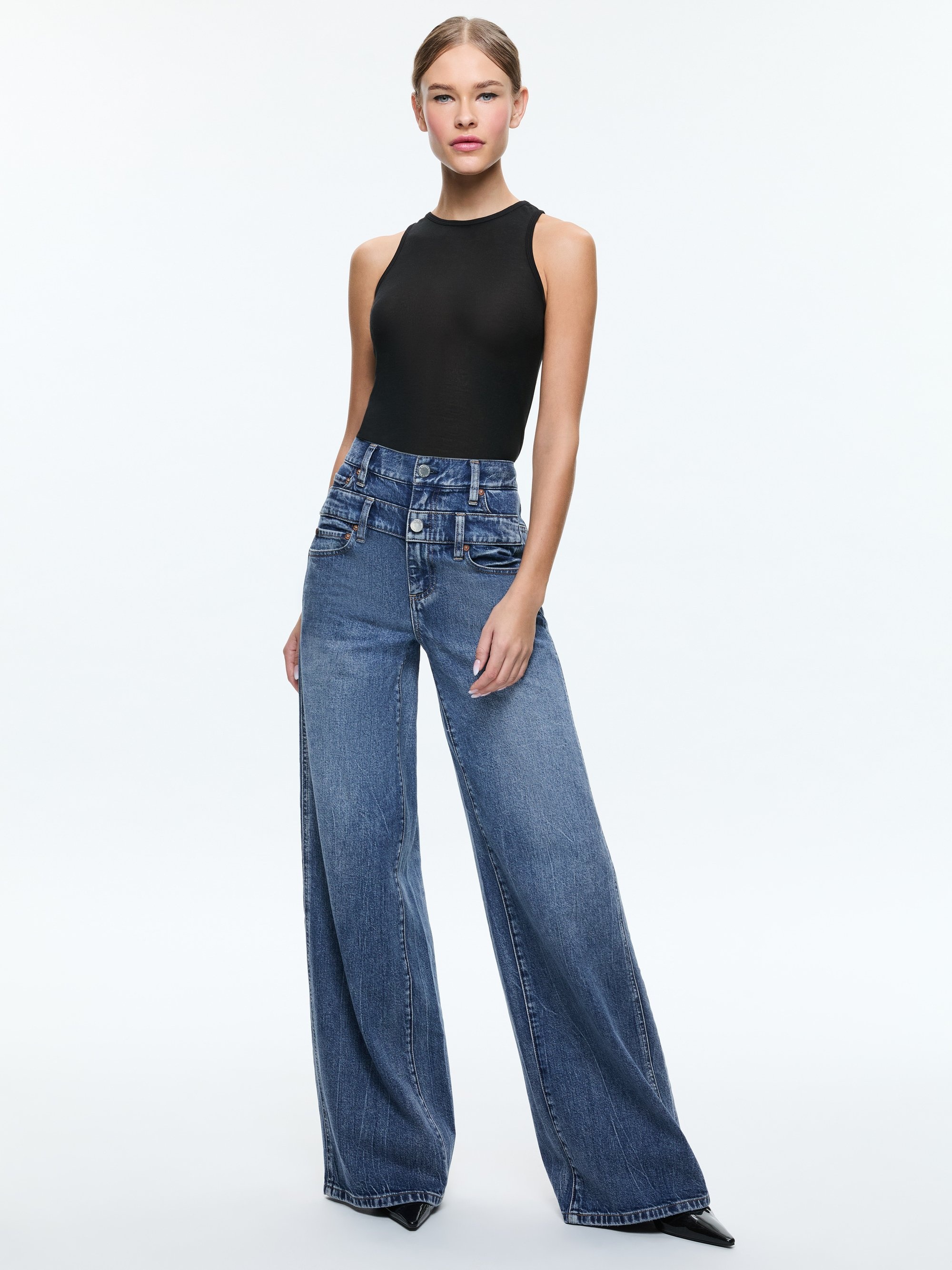 HIGH RISE DOUBLE WAISTBAND COOL JEAN - 6