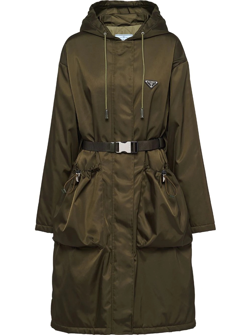 gabardine hooded trench coat - 1