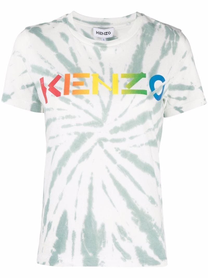 logo-print tie-dye T-shirt - 1