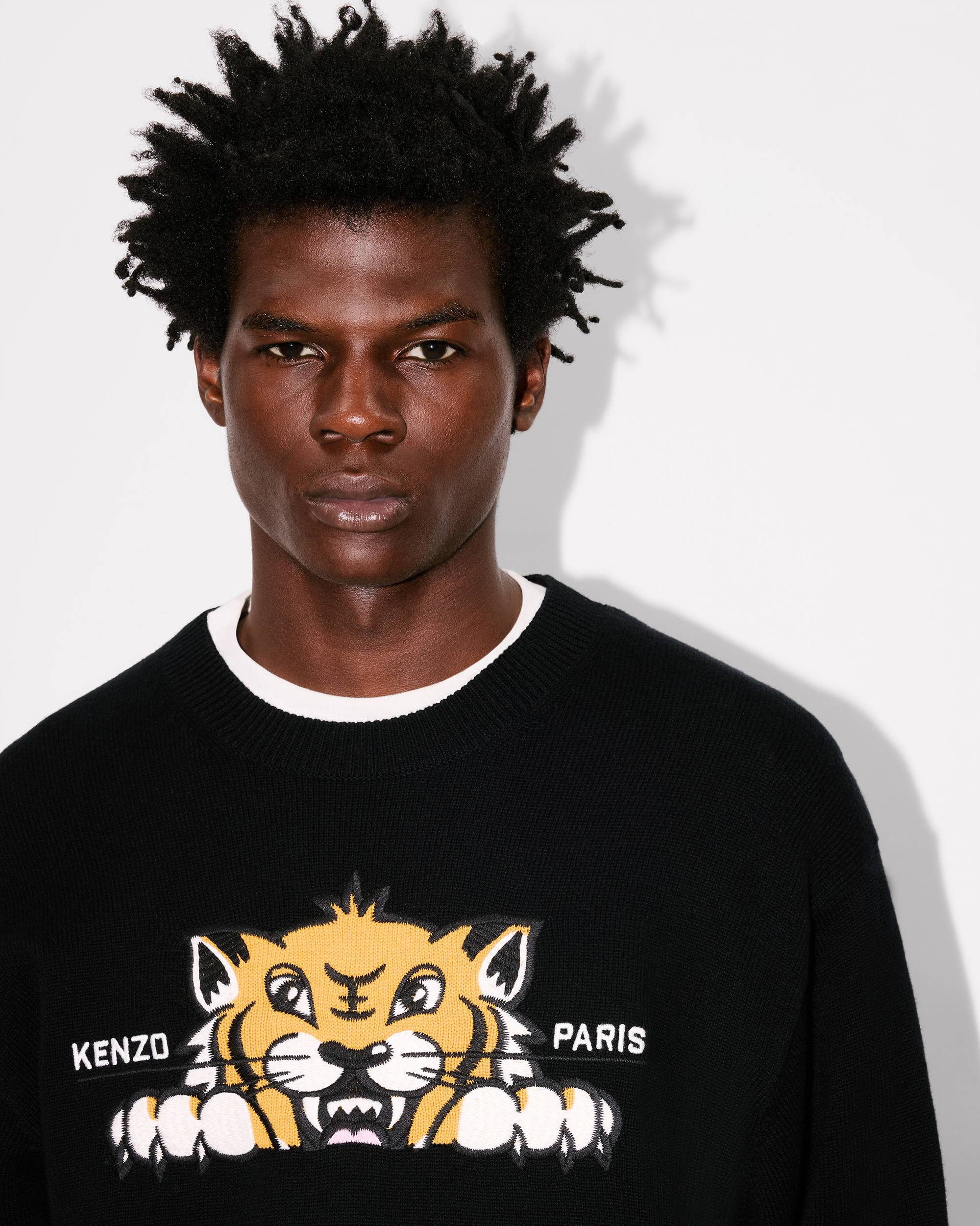 'KENZO Happy Tiger' embroidered jumper in cotton and Merino wool - 6