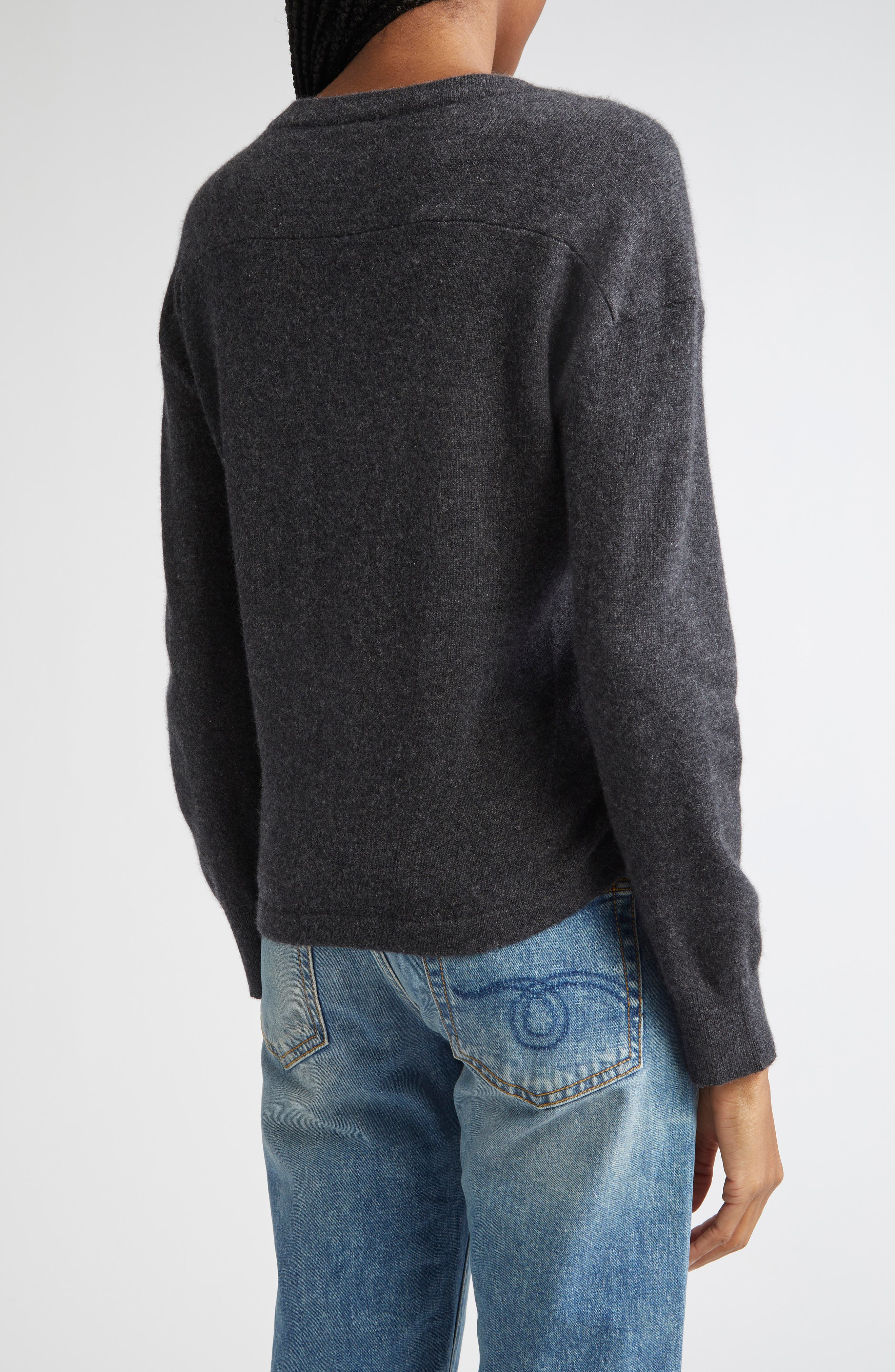 R13 Wrap Around Cashmere Cardigan in Charcoal at Nordstrom - 3