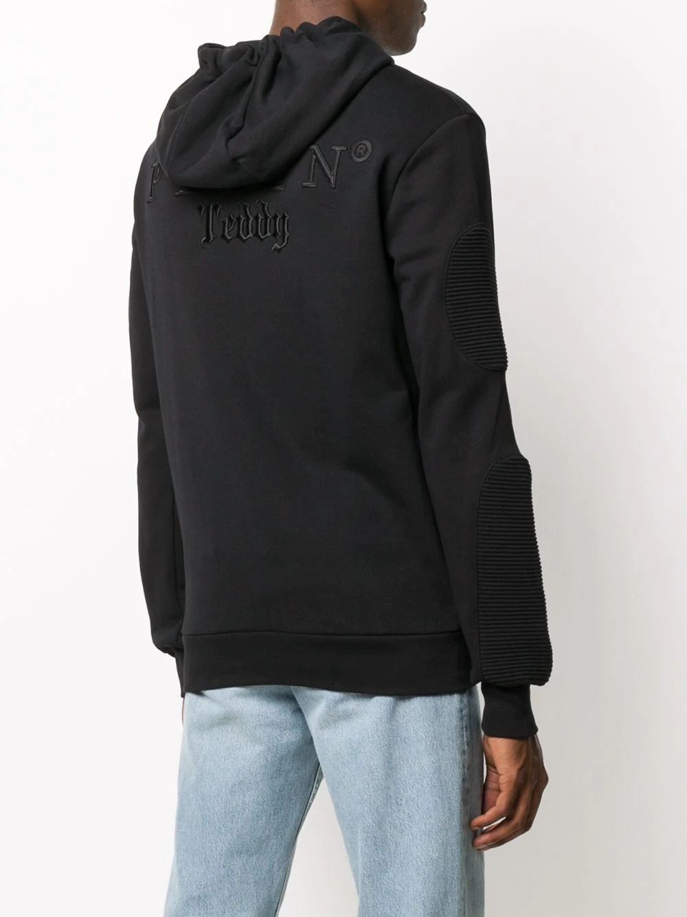 Teddy-print embroidered hoodie  - 4