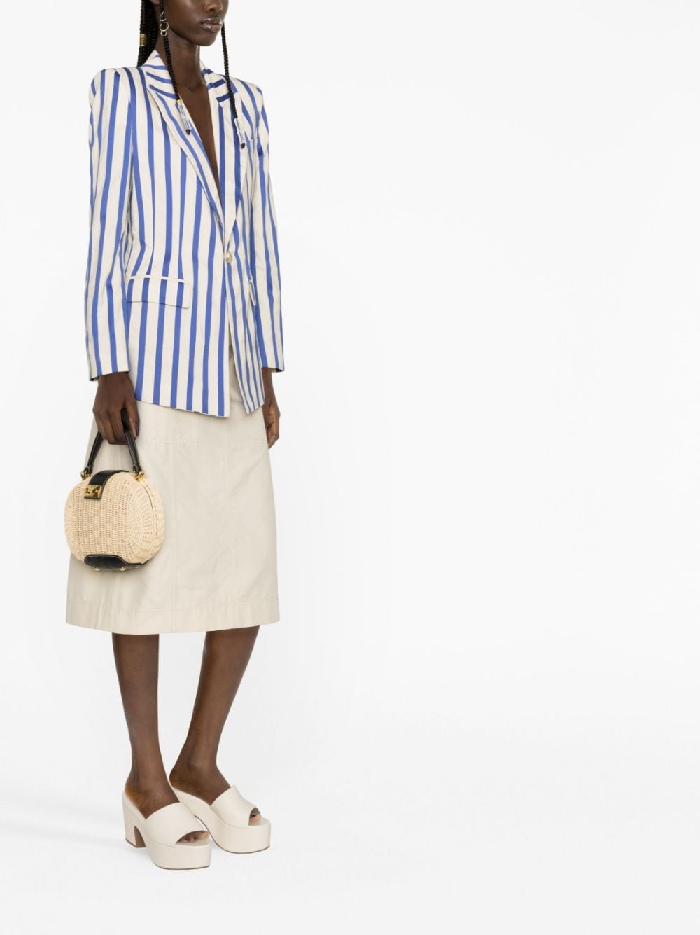 striped cotton blazer - 3