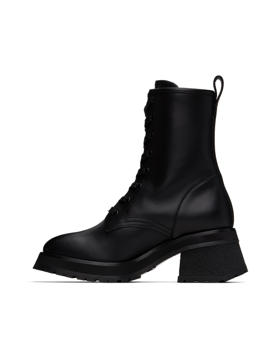 Black Gigi Leather Lace-Up Boots - 3