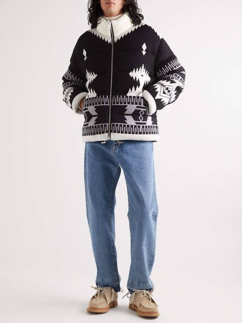 Alanui Icon Quilted Wool-Jacquard Down Jacket outlook