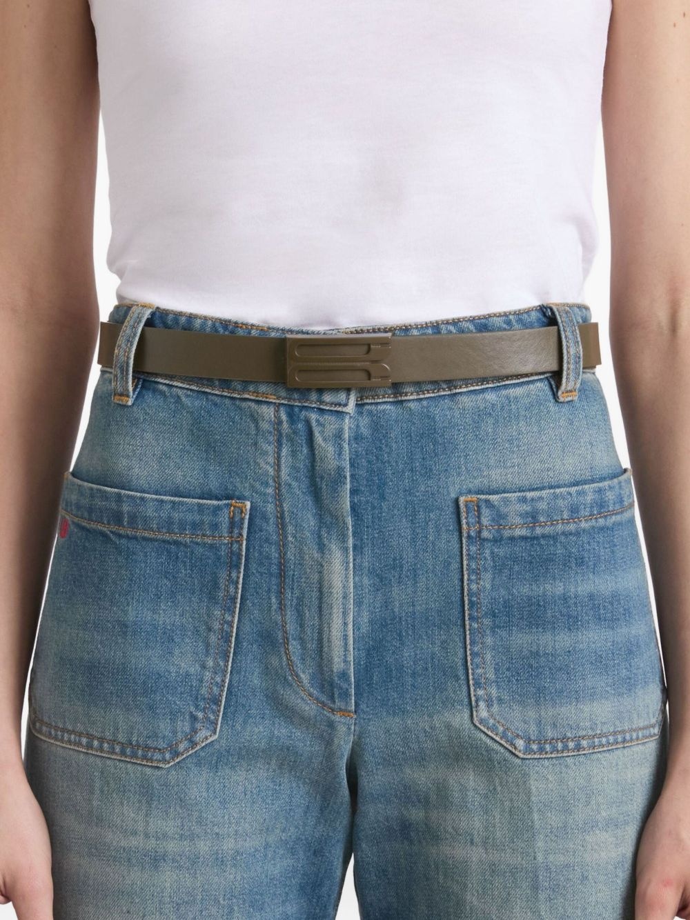 buckle-logo belt - 4