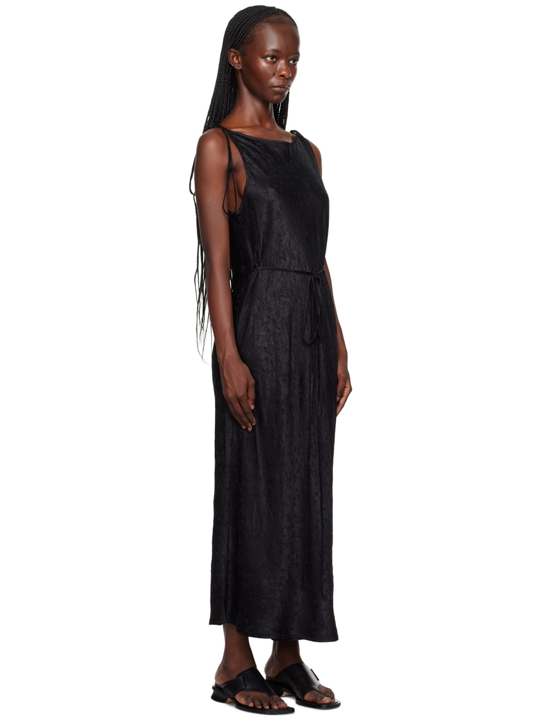 Black Tied Wrap Midi Dress - 2
