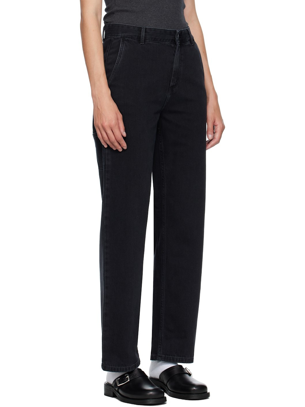 Black Pierce Straight Jeans - 2