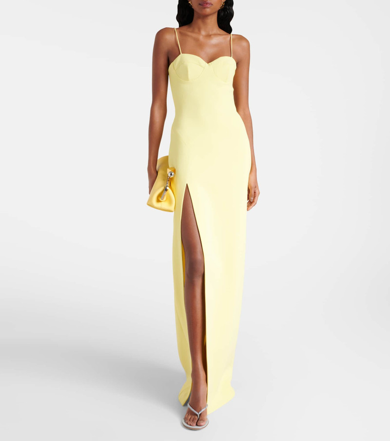 David Koma Side-slit corset gown outlook