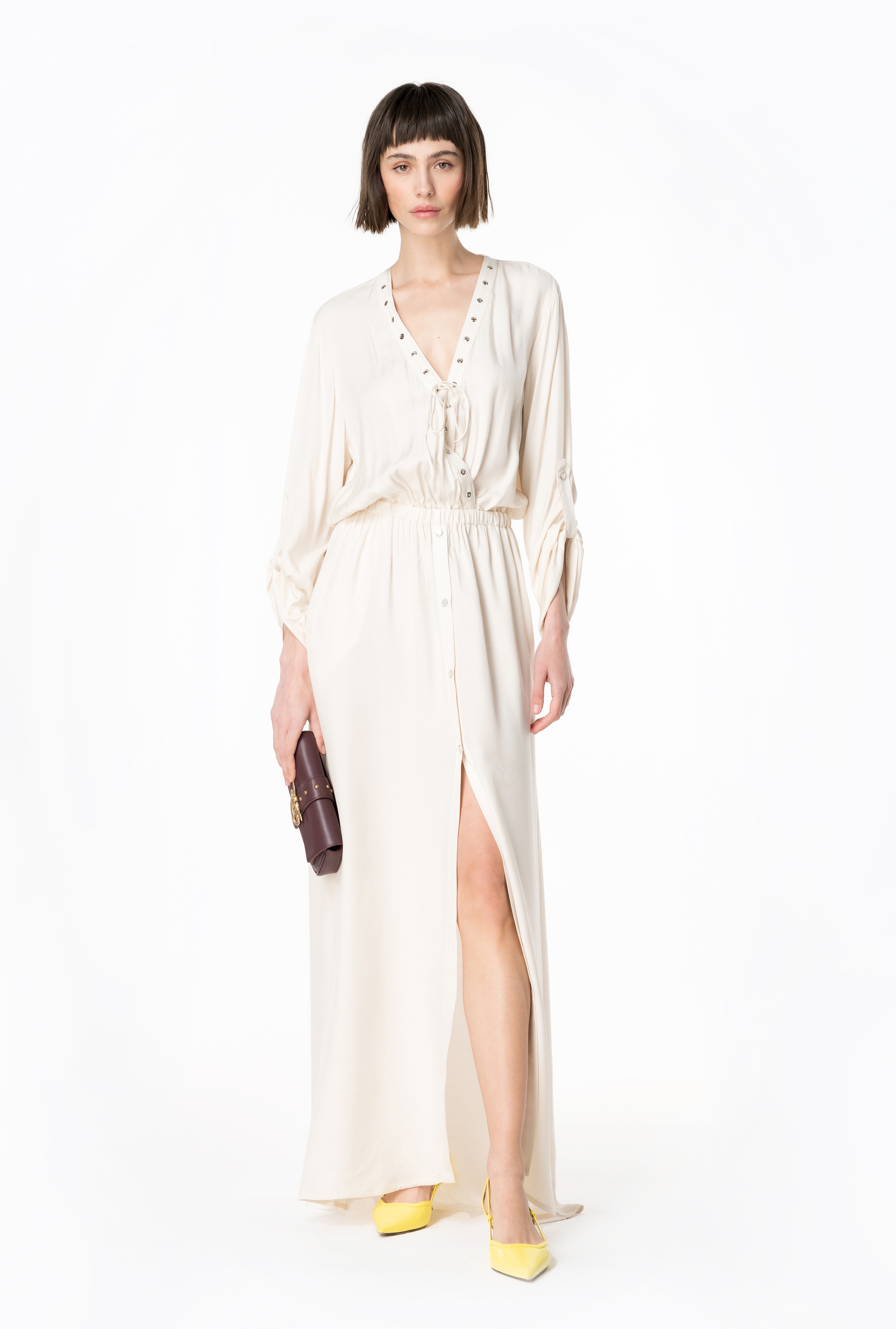 MAXI DRESS WITH METAL EYELETS - 2