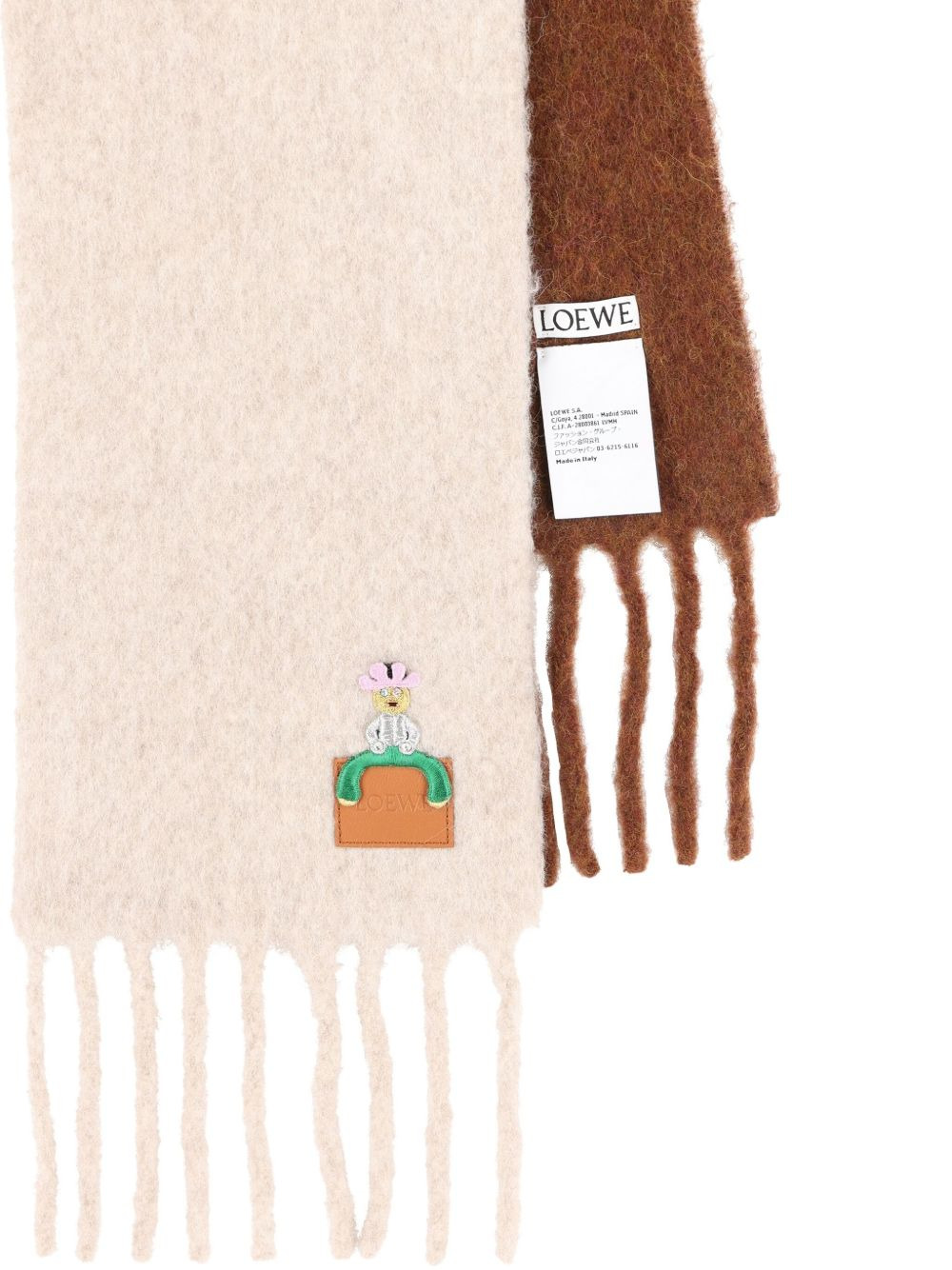 embroidered two-tone scarf - 2