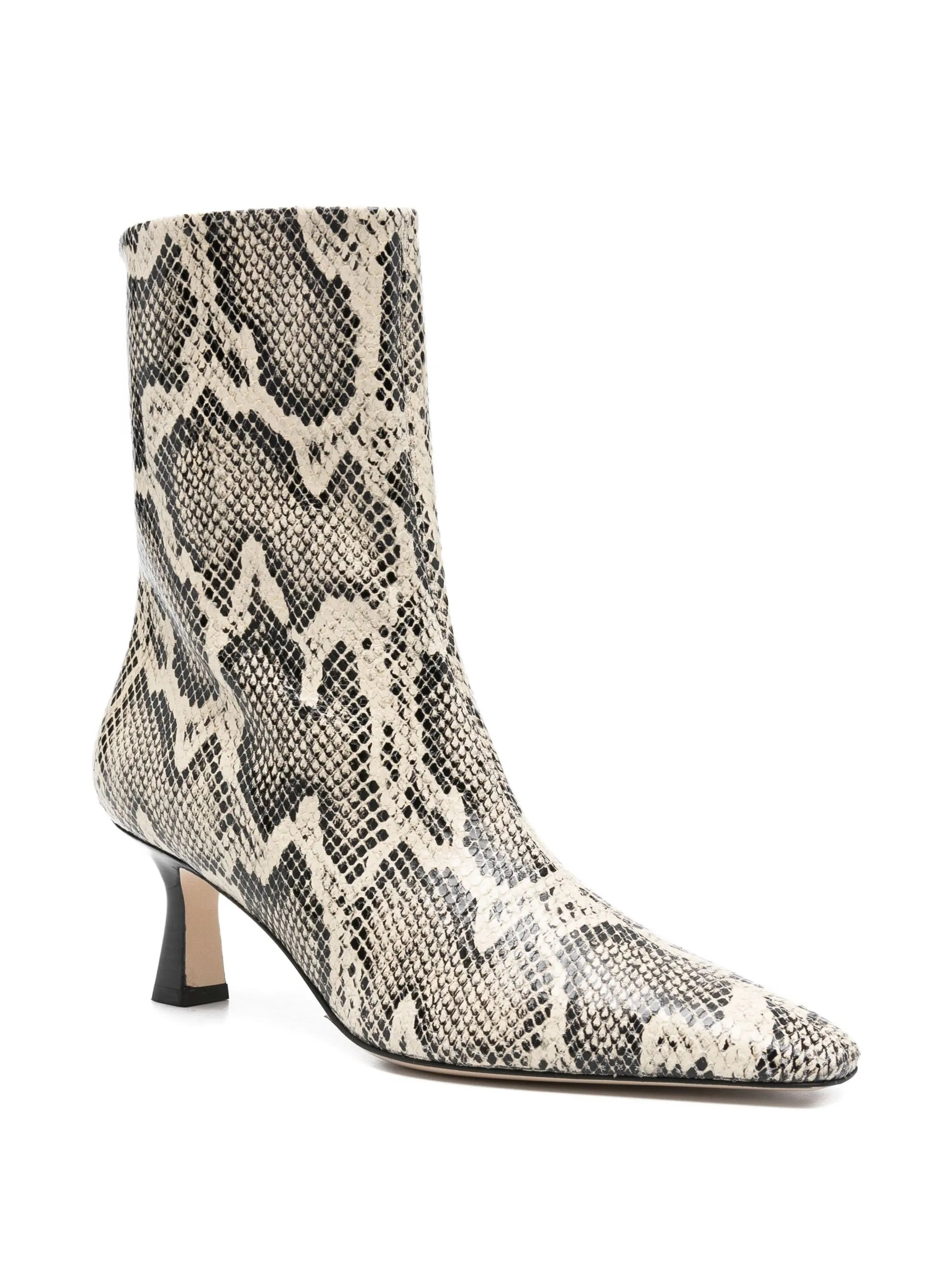 70mm Elina snake-print pointed-toe ankle boots - 2