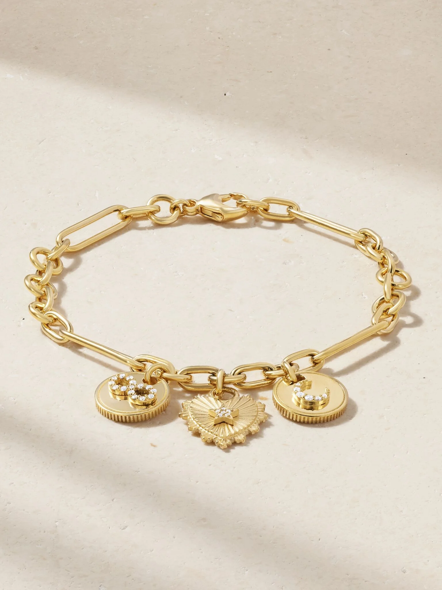 Love & Karma 18-karat gold diamond bracelet Gold - 1