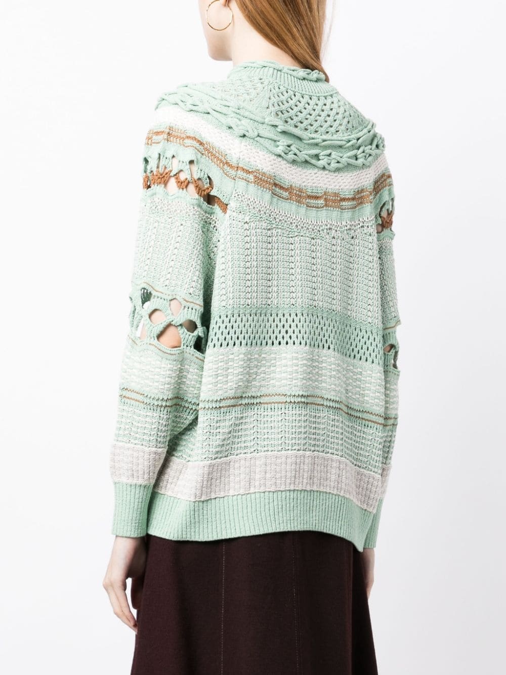 open-knit high-neck sweatshirt - 4