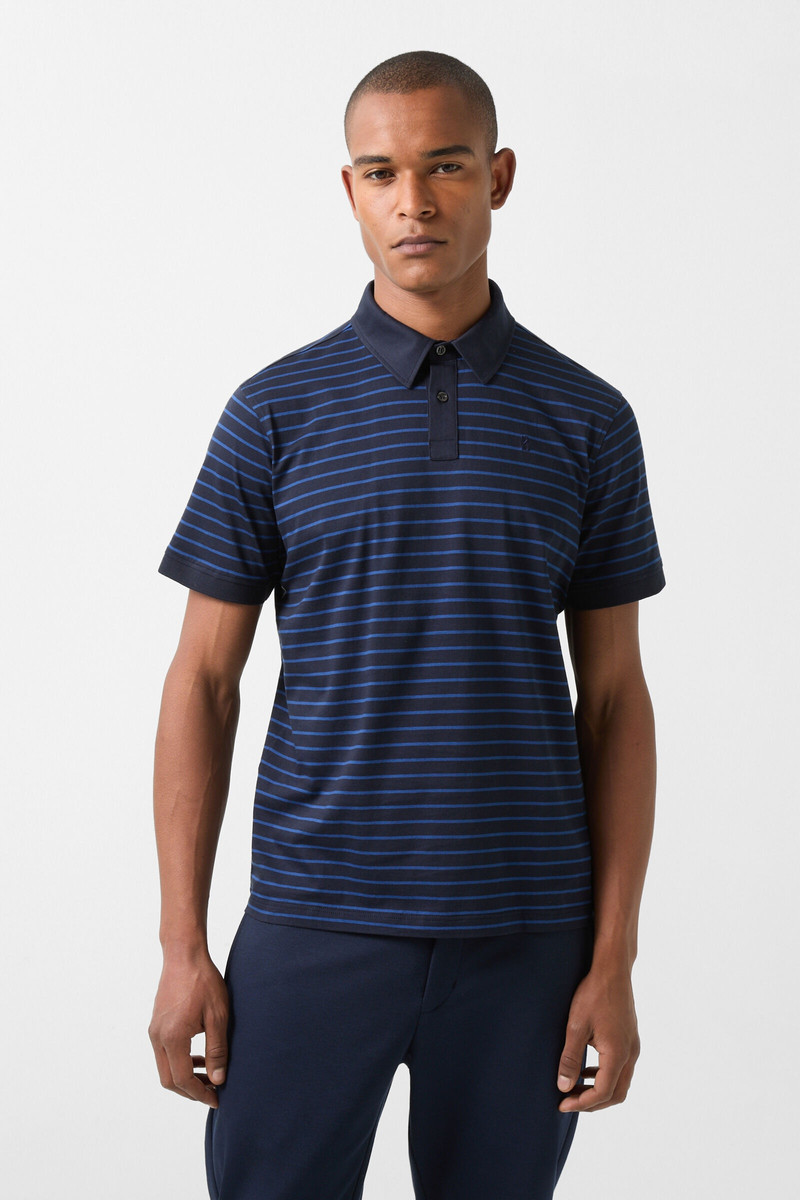 Duncan polo shirt in Navy blue/Royal blue 2