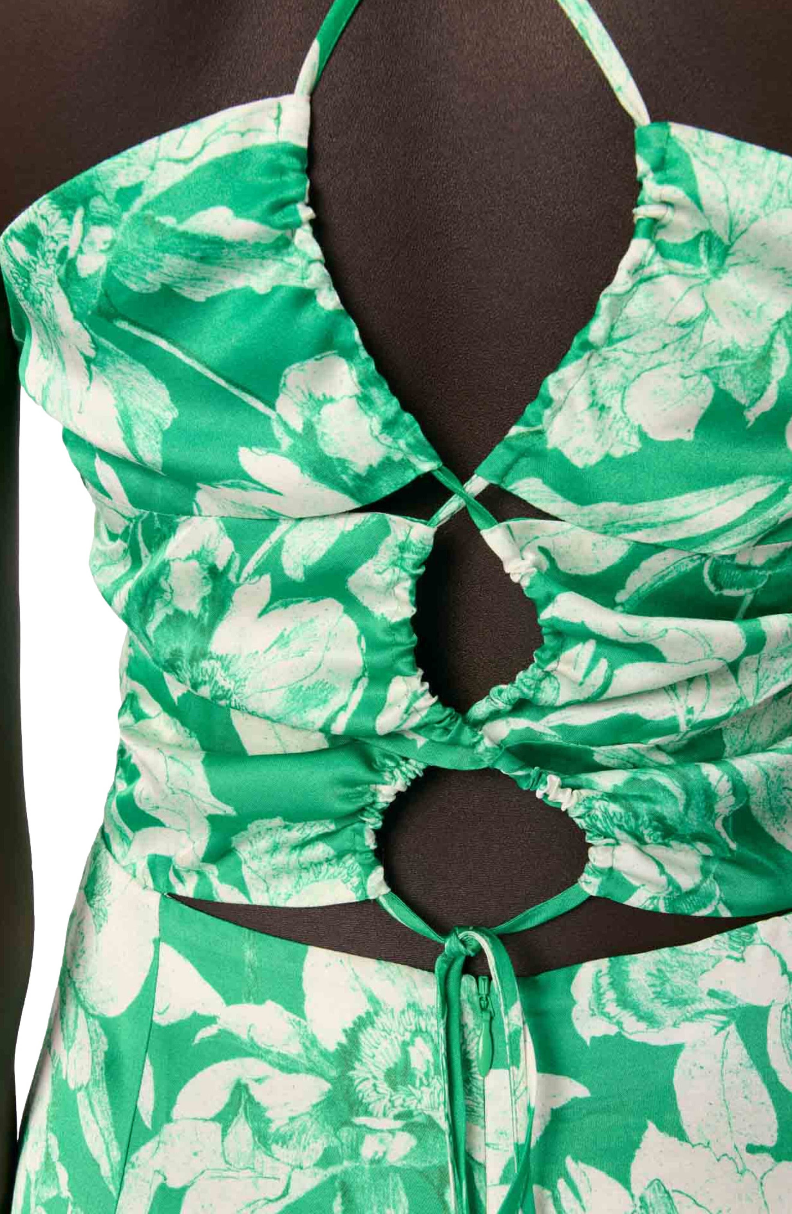 maje Floral patterned maxi dress in Ecru/green Floral Print at Nordstrom - 5