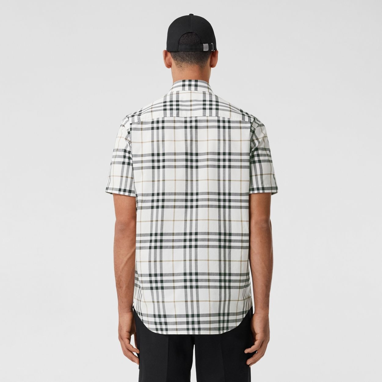 Short-sleeve Check Cotton Poplin Shirt - 4