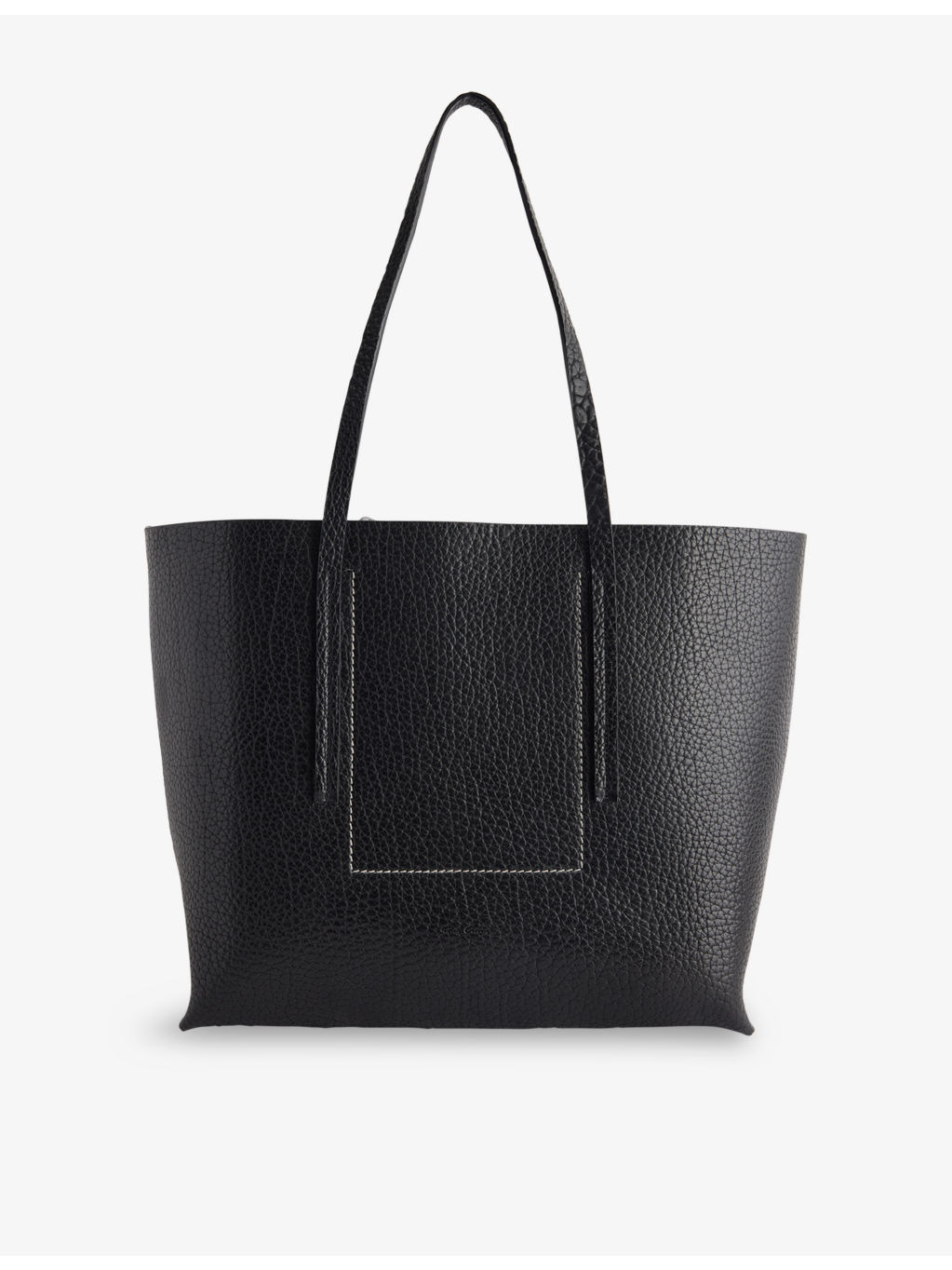 Contrast-Stitch Leather Shopper Bag - 1
