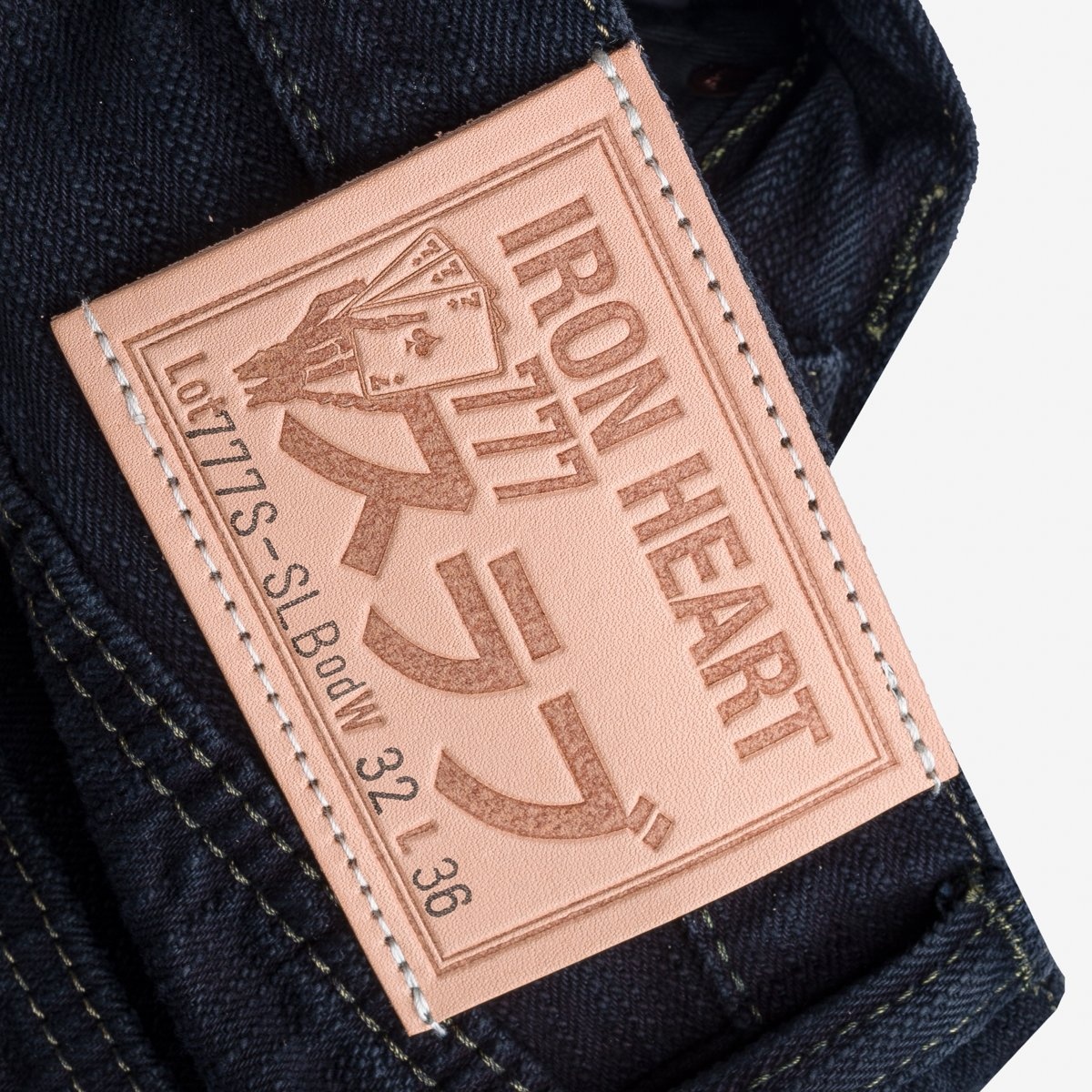 IH-777S-SLBod 16oz Slubby Selvedge Denim Slim Tapered Cut Jeans - Indigo Overdyed Black - 7