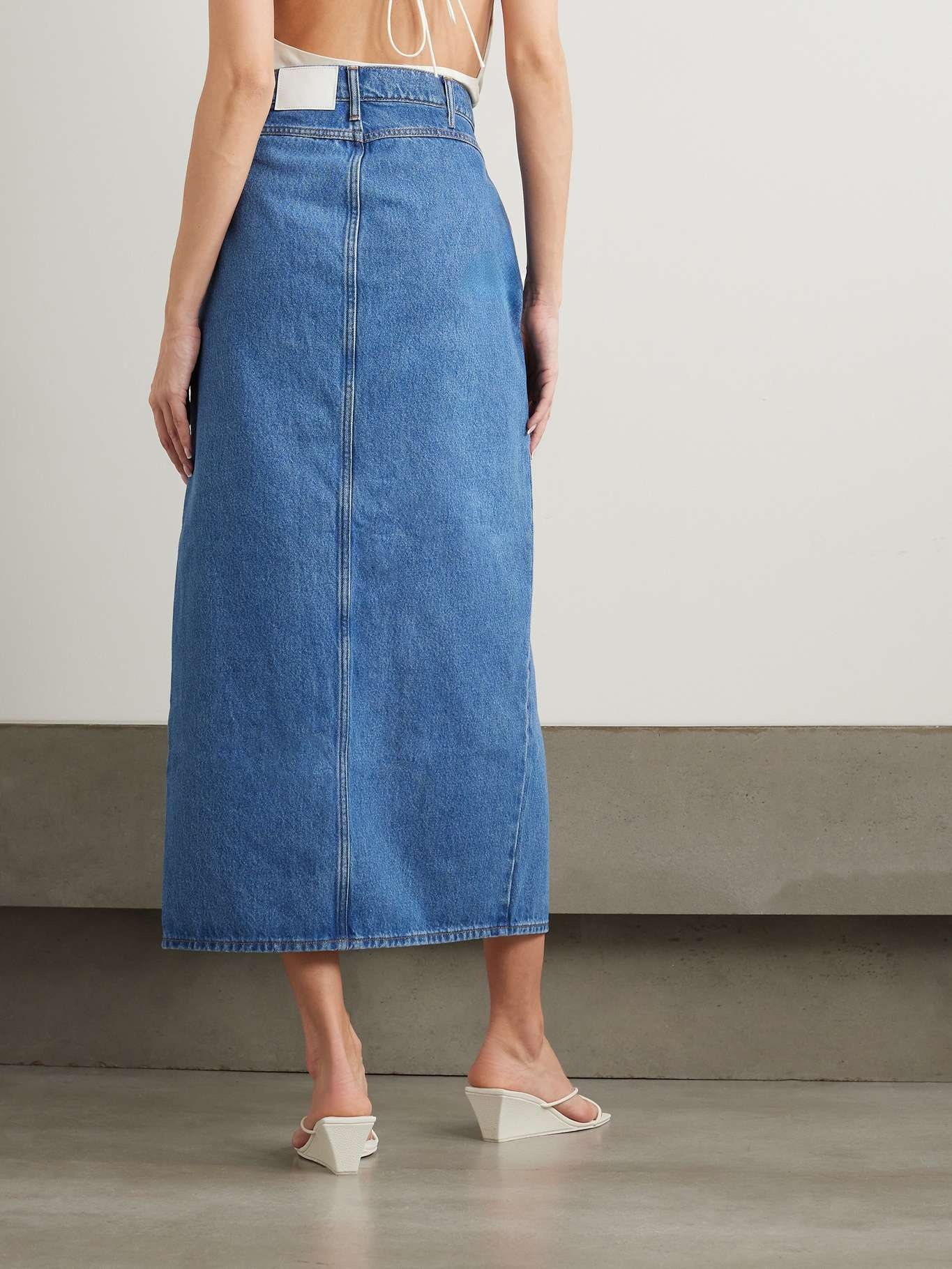 Organic denim maxi skirt - 4