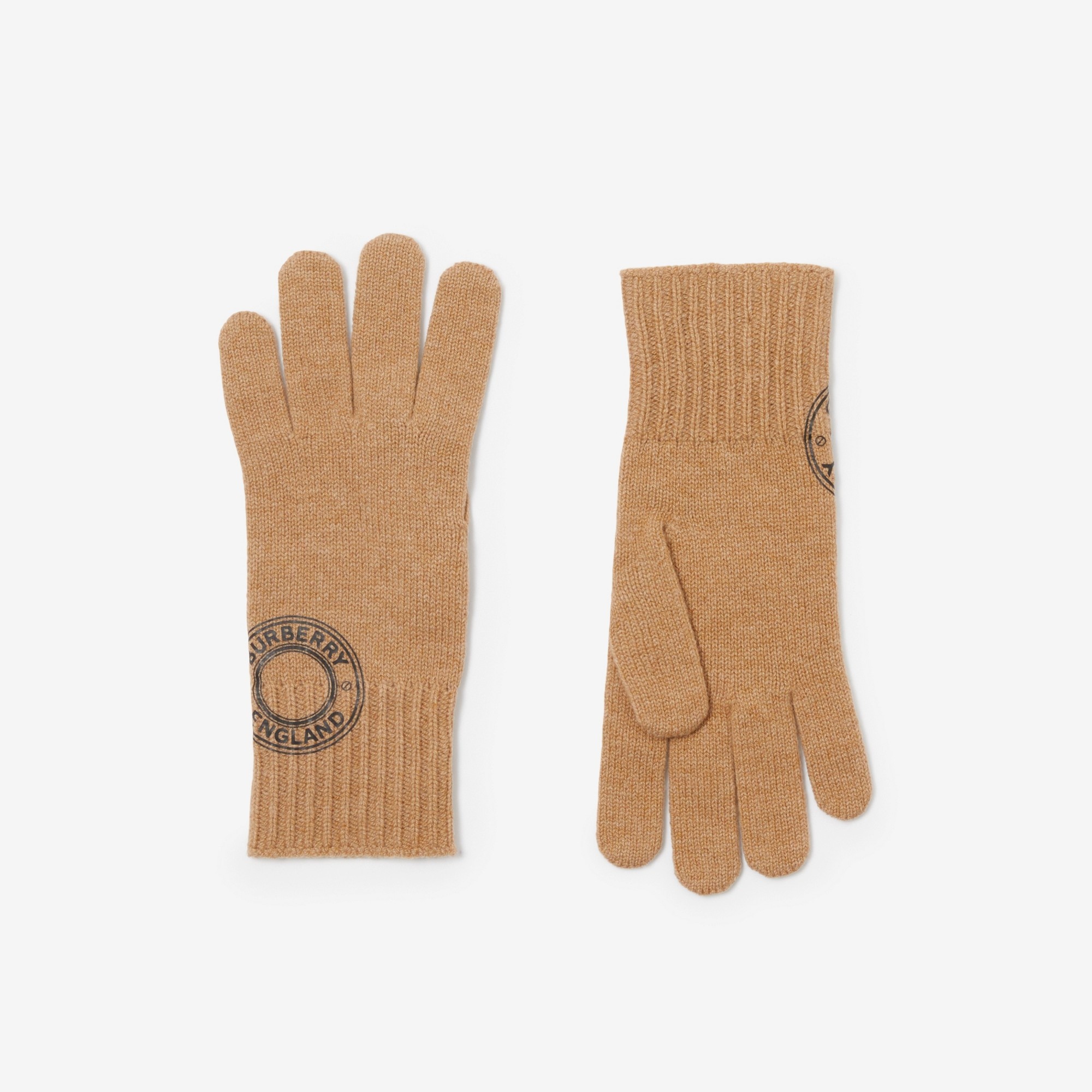 Logo Graphic Cashmere Blend Gloves - 1