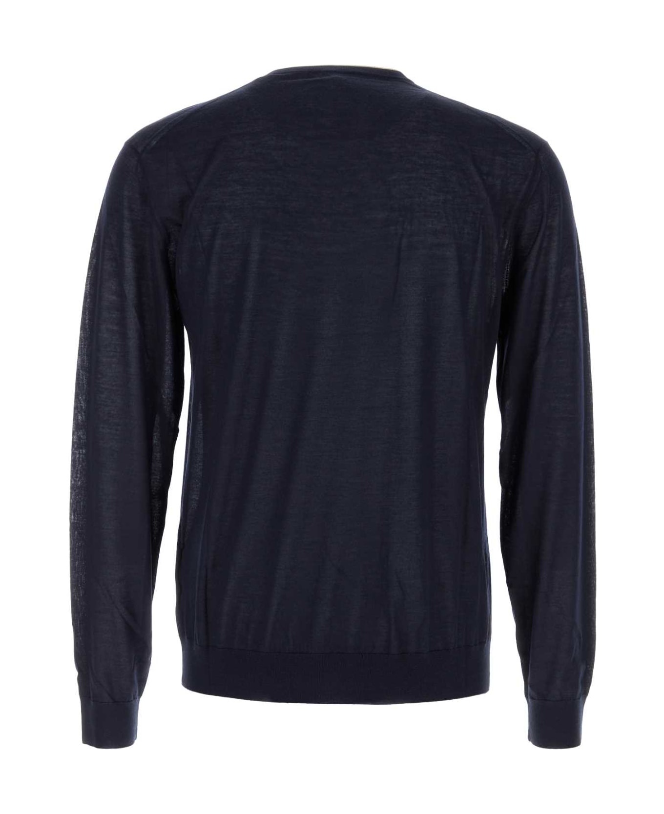 Navy Blue Cashmere Blend Sweater - 2