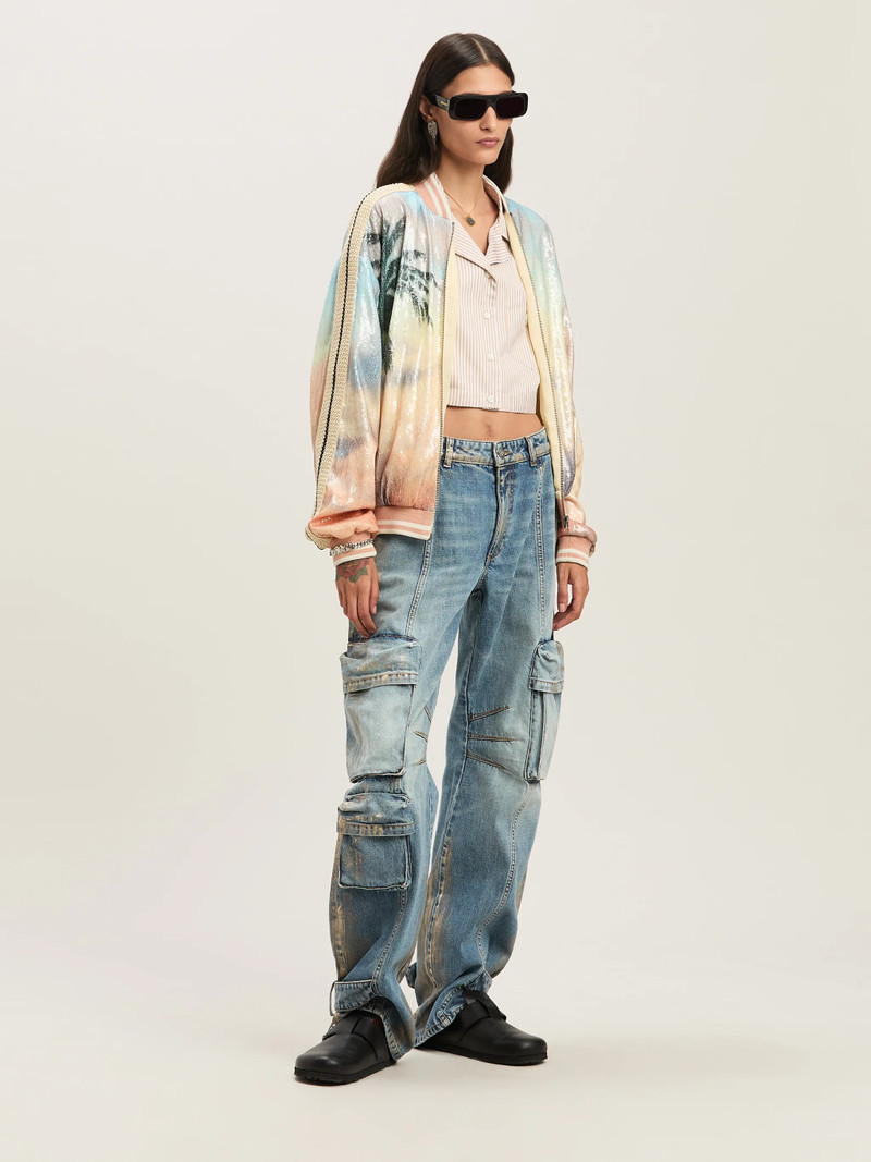 Palm Angels Sunrise palm sequins bomber outlook