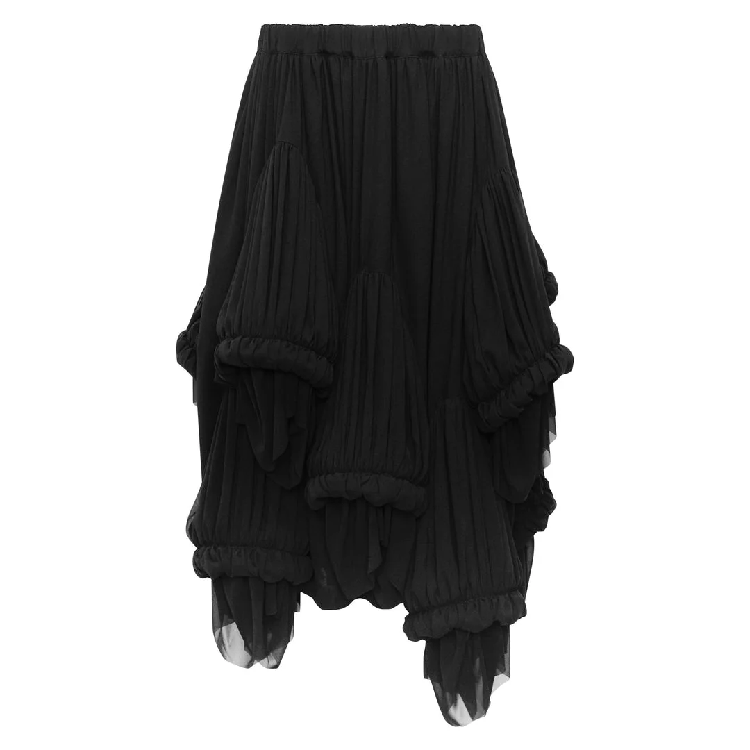 Layered Ruffle Pleated Skirt - 1