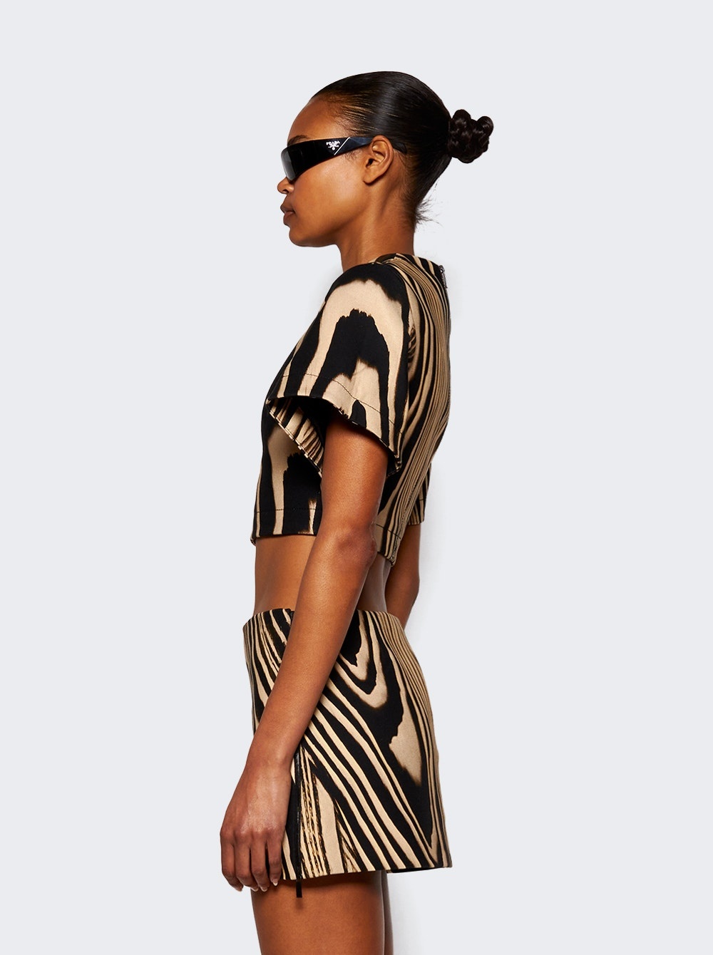 Zebra Print Crop Top Beige And Black - 3