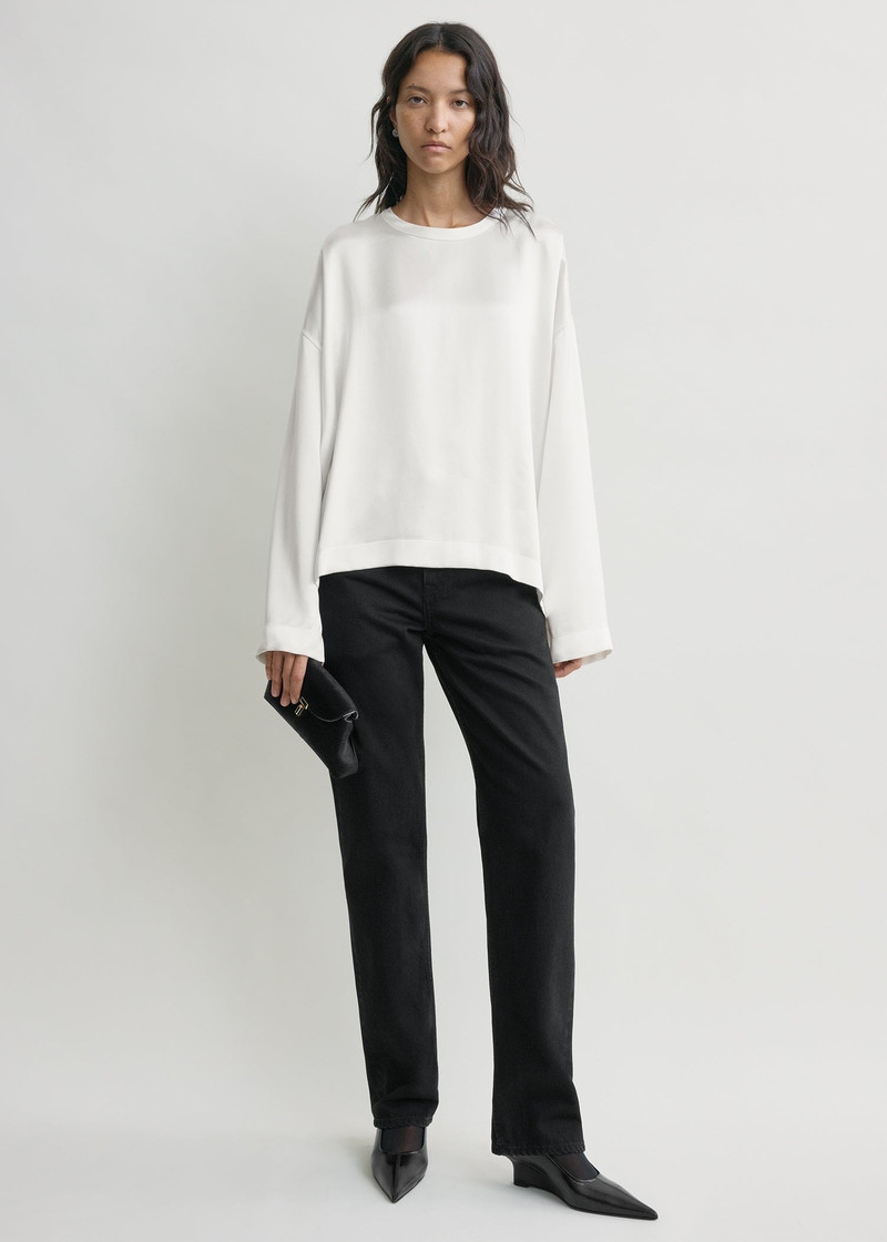 TOTEME Boxy satin top white outlook