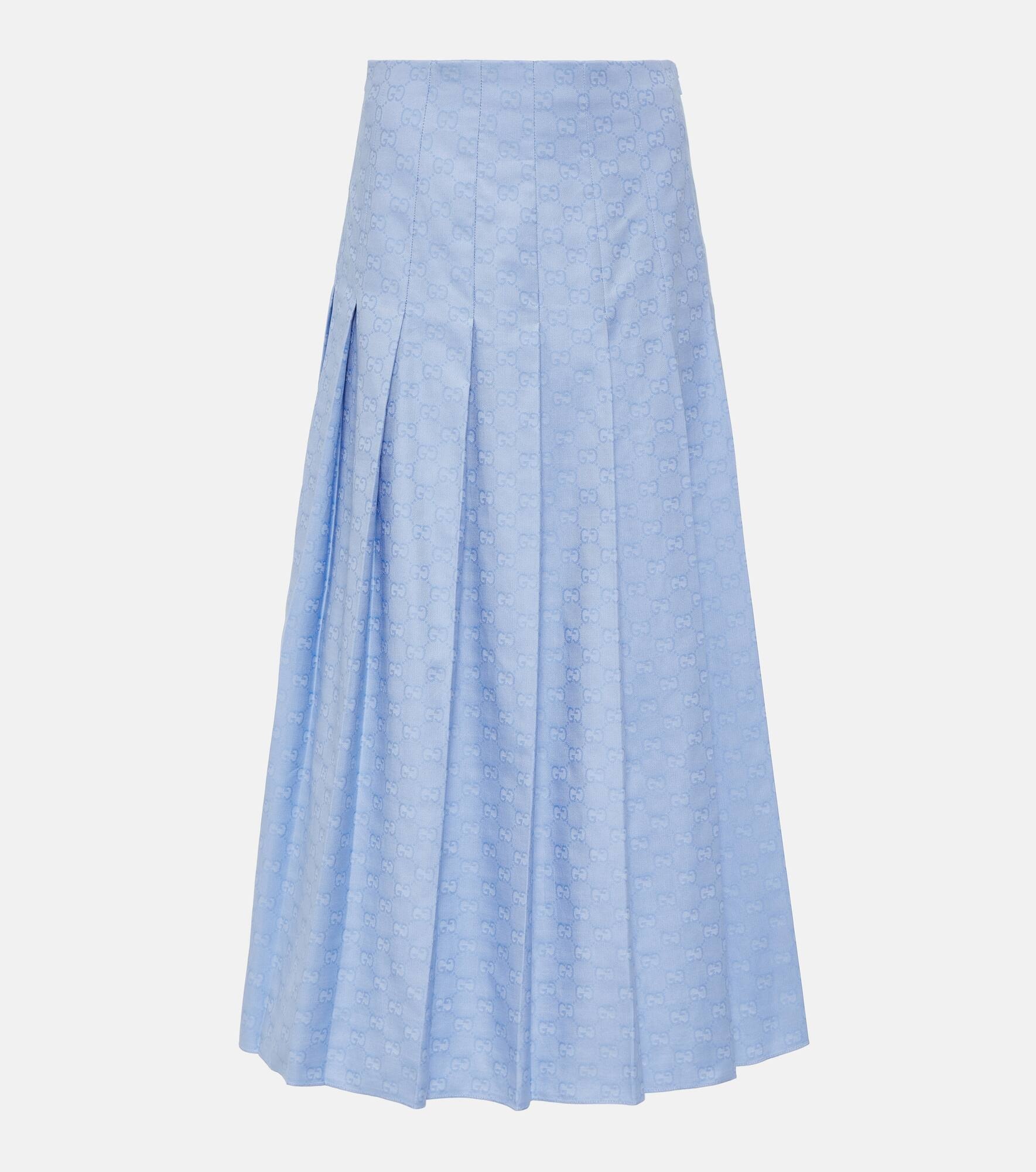 GG Supreme Oxford cotton midi skirt - 1