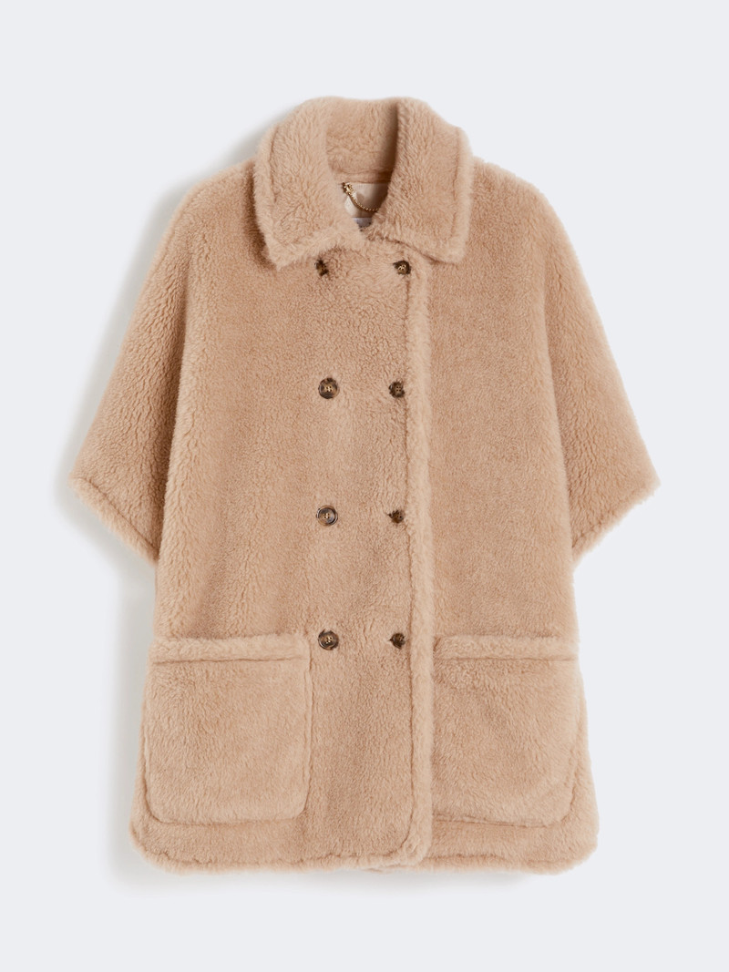CAVALLO4 Alpaca and cashmere Teddy fabric cape - BEIGE 1