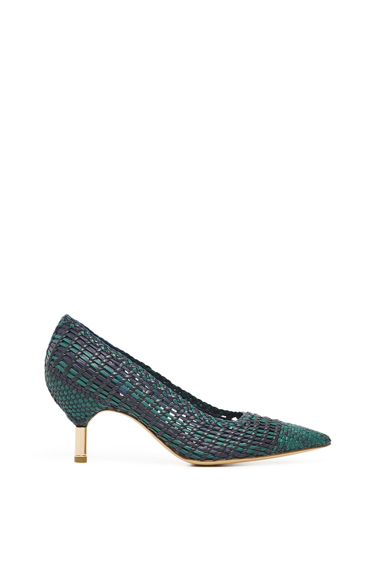 Andres Braided Pump in Navy Multi Leather - 1