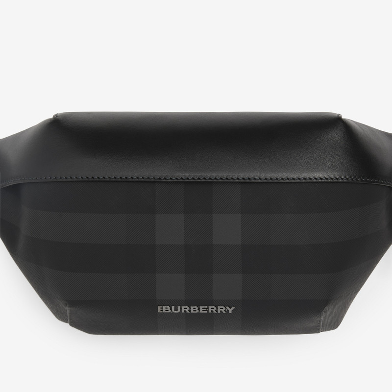 Burberry Charcoal Check and Leather Sonny Bum Bag outlook