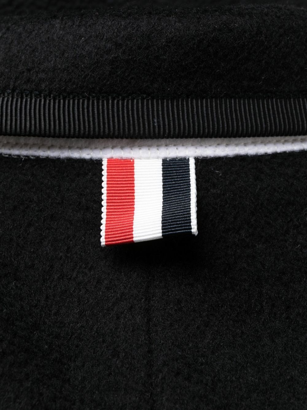 long grosgrain ribbon-trim coat - 6
