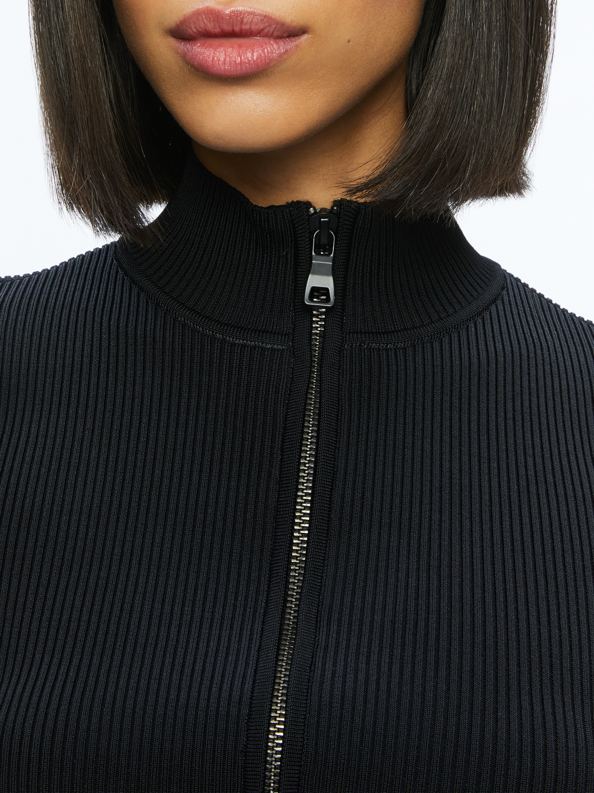 DORRIS RIBBED ZIP UP CARDIGAN - 5